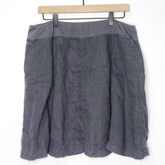 Caslon 100% Linen Skirt Pockets Size M Gray A-Line Pull On - Picture 1 of 6